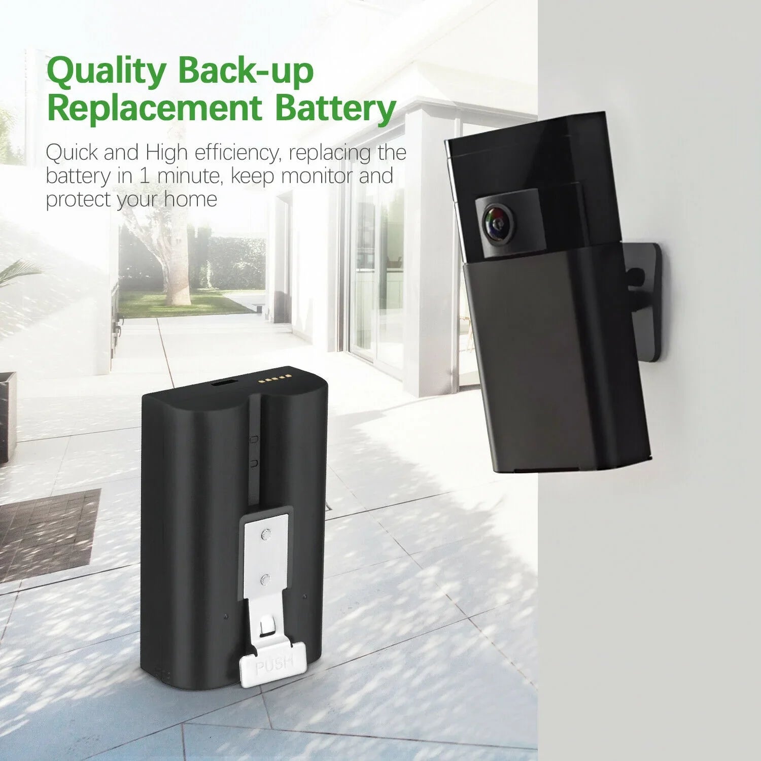 EBL 3-Pack Rechargeable Doorbell Replacement Battery Compatible with Ring Video Doorbell 2/3/3 Plus/4, Spotlight Cam, Stick Up Cam, for Ring Doorbell Camera, Backup Batteries 6040mAh 3.65V