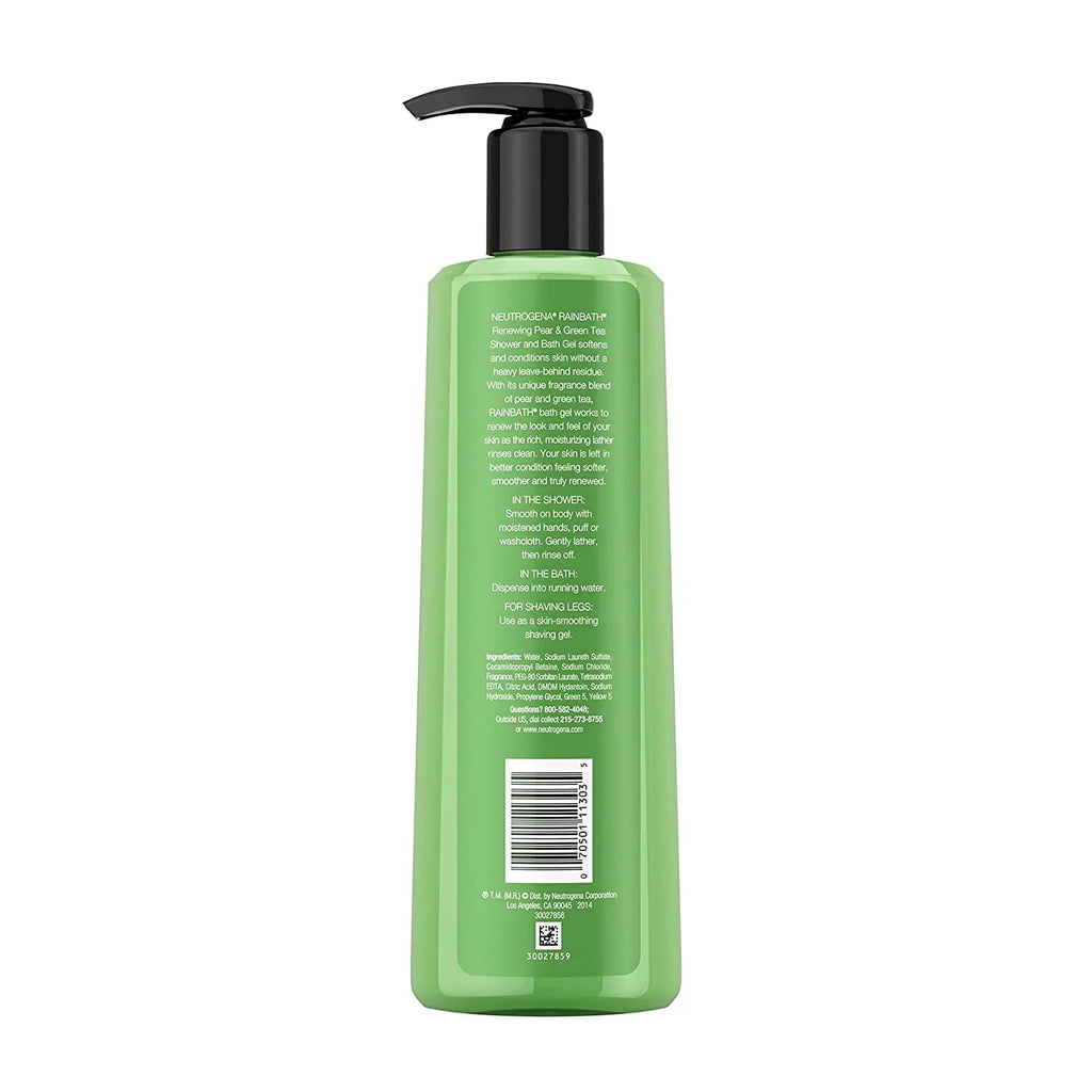 3 Pack Neutrogena Rainbath Pear and Green Tea Shower and Bath Gel 16 Ounce