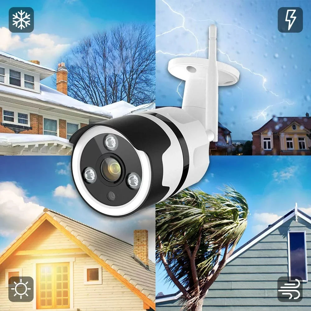 Outdoor Security Camera, Netvue WiFi Surveillance Camera with Motion Detection Weatherproof Night Vision-White