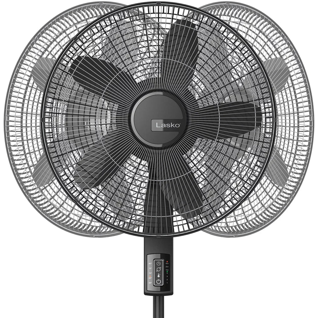 Lasko Elite Collection Quiet Blade Pedestal Fan with Remote Control and Adjustable Thermostat, Black