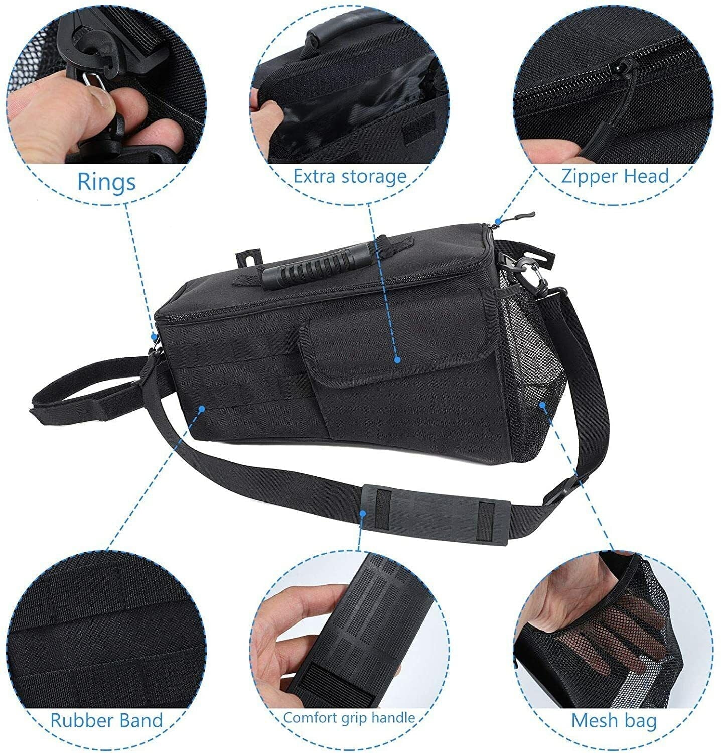 Teledu Rear Trunk Side Storage Bag Pockets Organizer Black