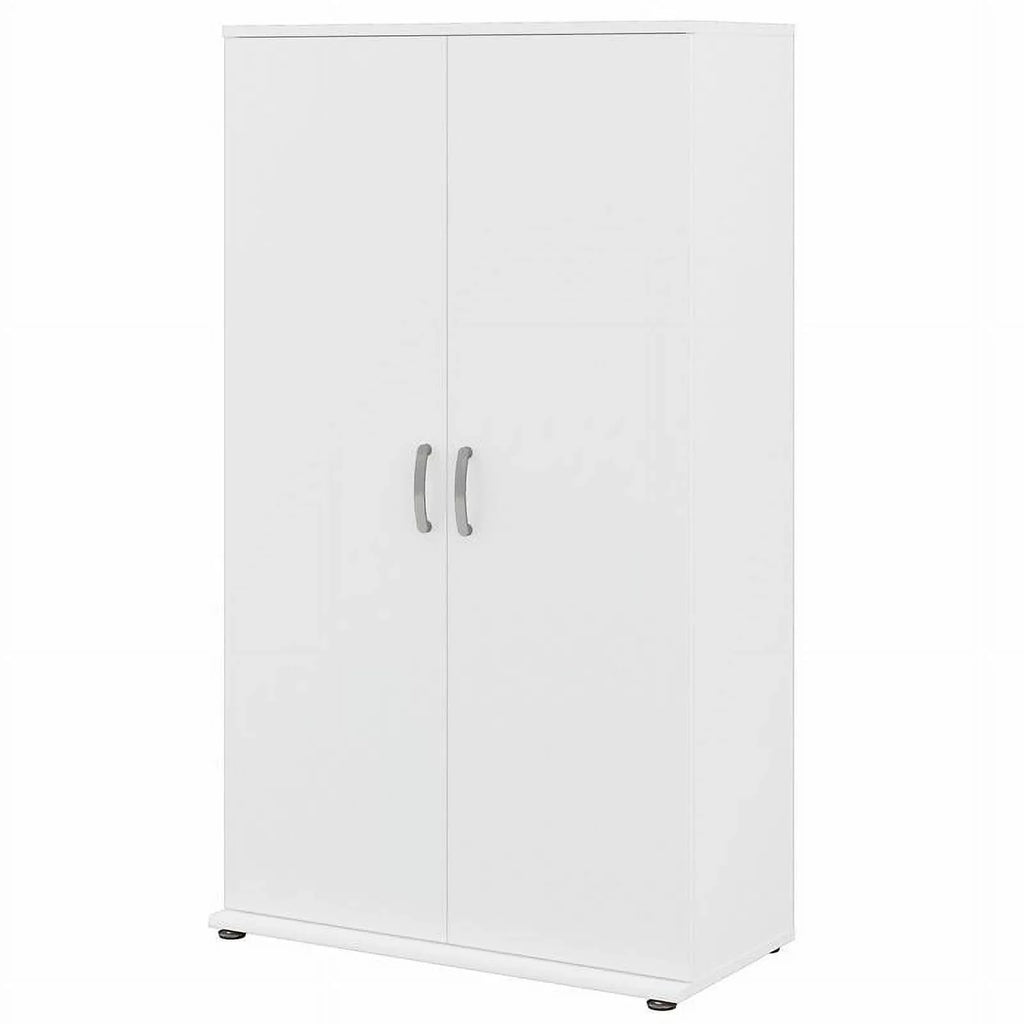 Pemberly Row Tall Garage Storage Cabinet in White - Engineered Wood