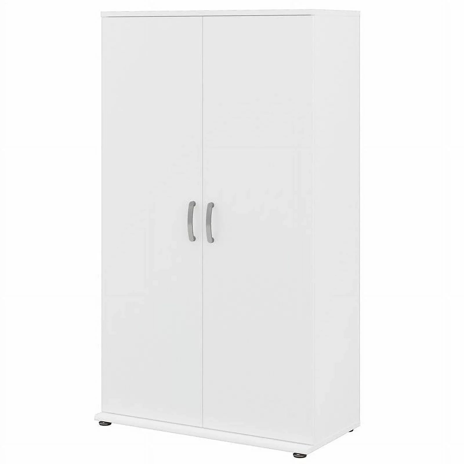 Pemberly Row Tall Garage Storage Cabinet in White - Engineered Wood
