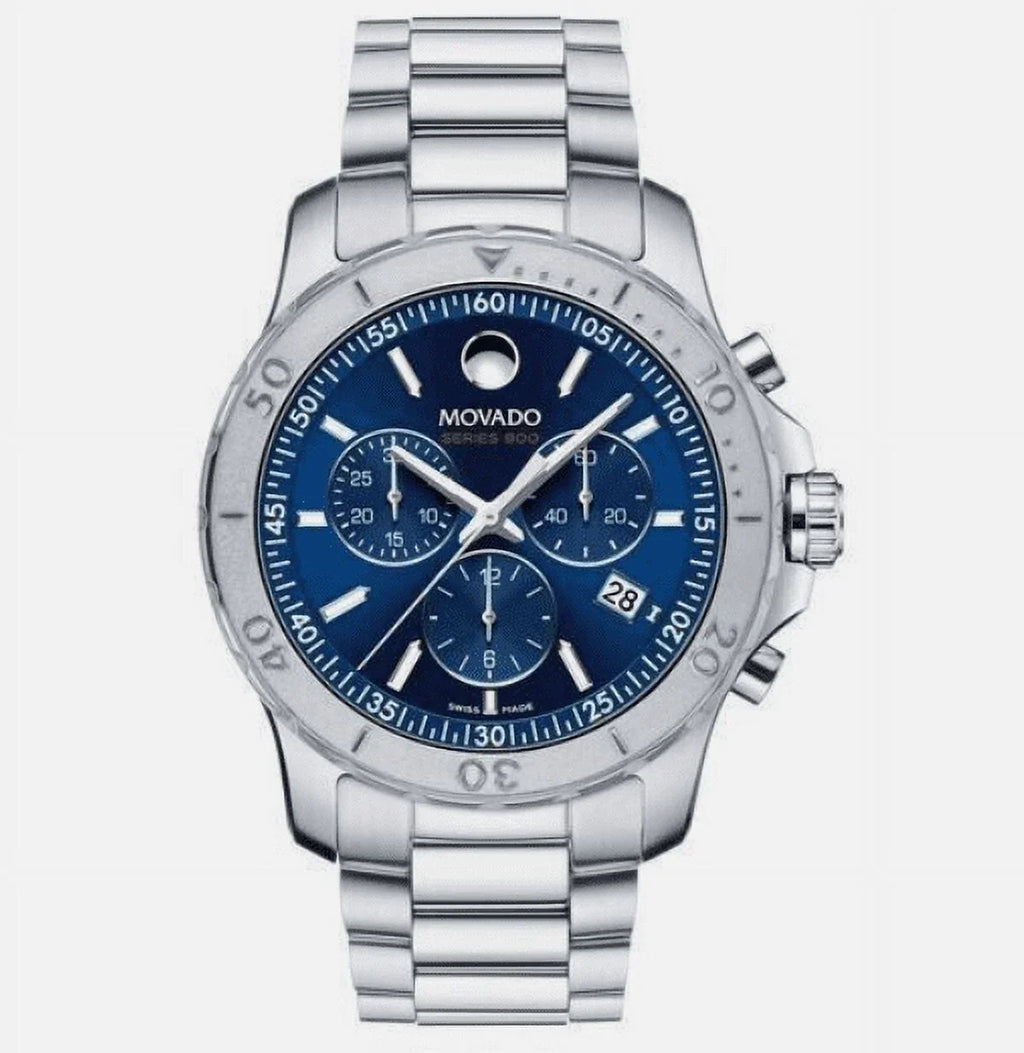 Movado Collection Series 800 Blue Dial Mens S/Steel Swiss Made Watch 2600151