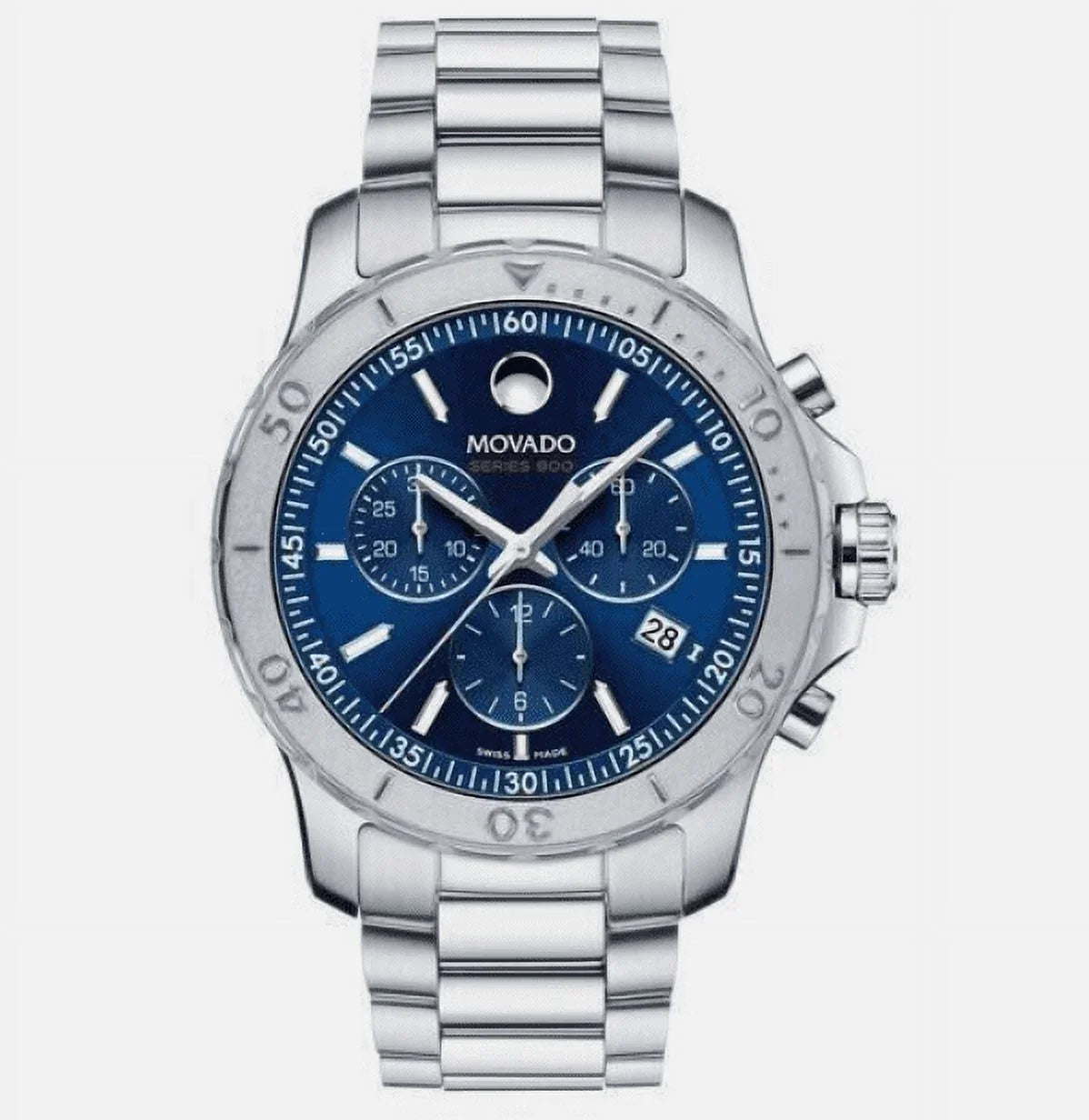 Movado Collection Series 800 Blue Dial Mens S/Steel Swiss Made Watch 2600151