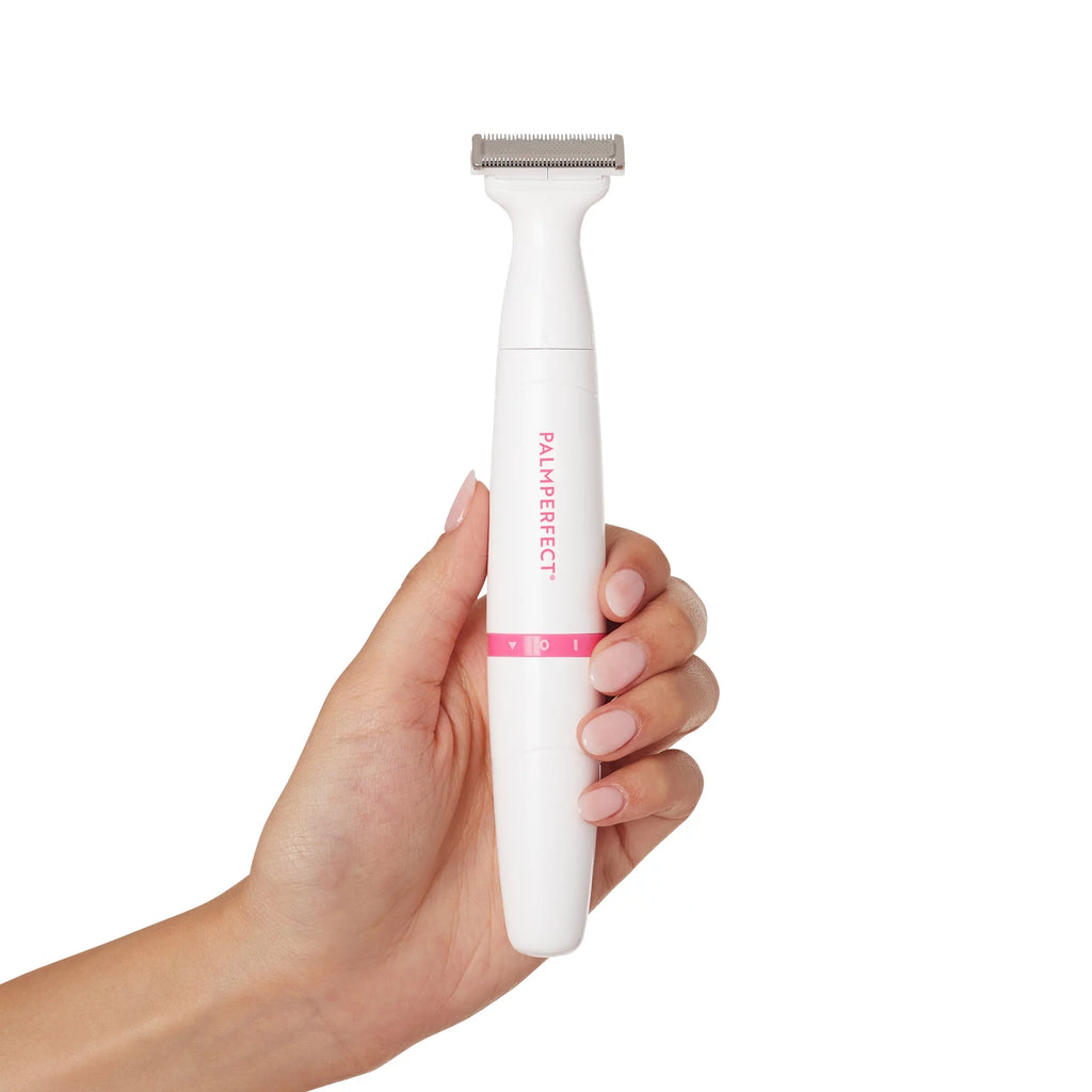 PALMPERFECT Total Grooming System, 3 Interchangeable Heads, Liquid Resistant, Female Electric Shaver