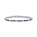 Louis Creations BRB398SD 3.09 CTW Diamond & Sapphire Bracelet, 14K White Gold