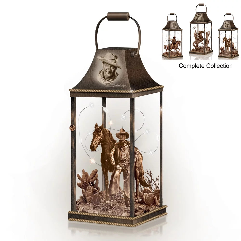 The Bradford Exchange Justice Personified John Wayne Hollywood Luminary Lantern Collection 9 to 10-inches