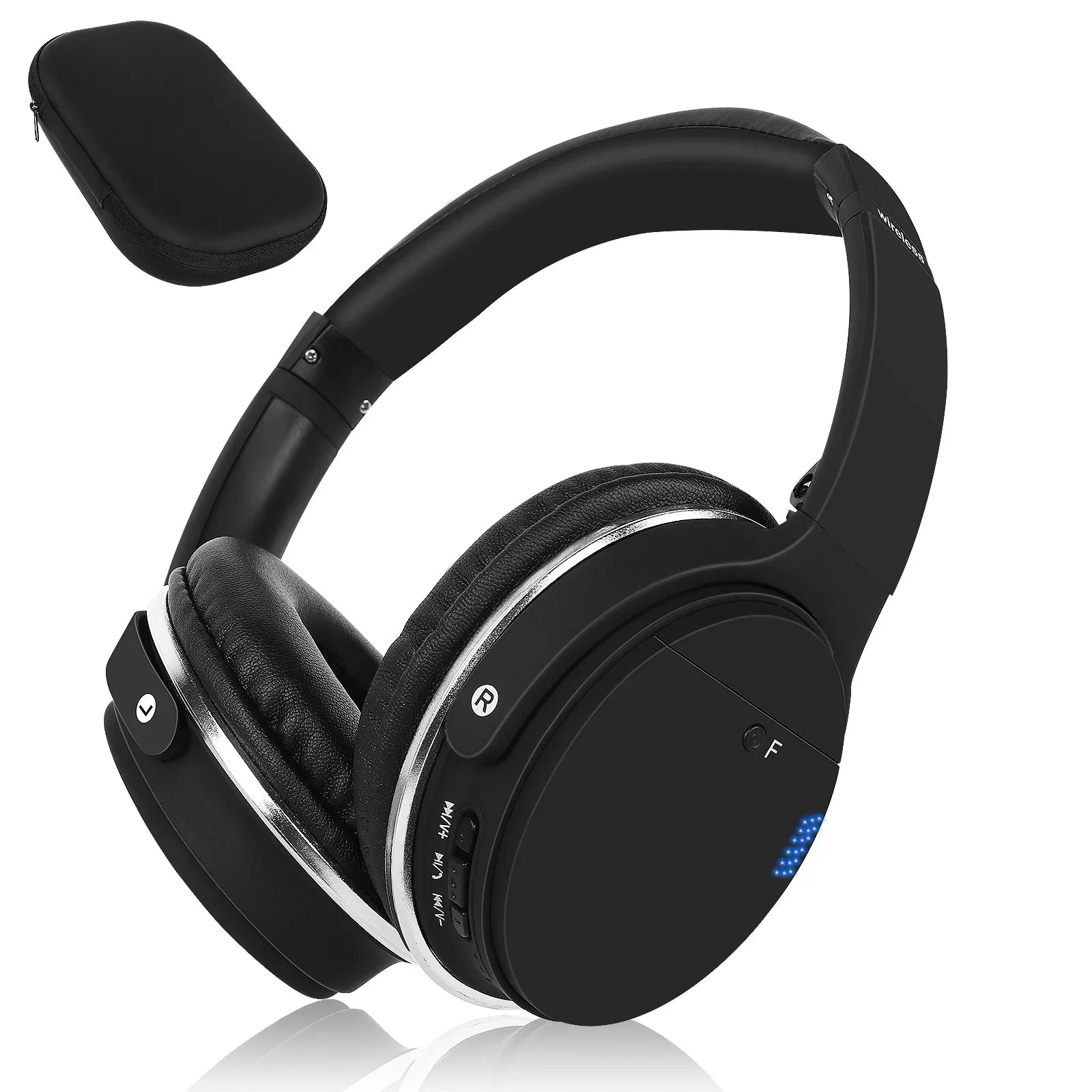 UrbanX UX35 Wireless Bluetooth Stereo Earphones with High Resolution Audio, Deep Bass, Superior Comfort Over The Ear Headphones with Mic for HTC Wildfire E2 Phone Call Support