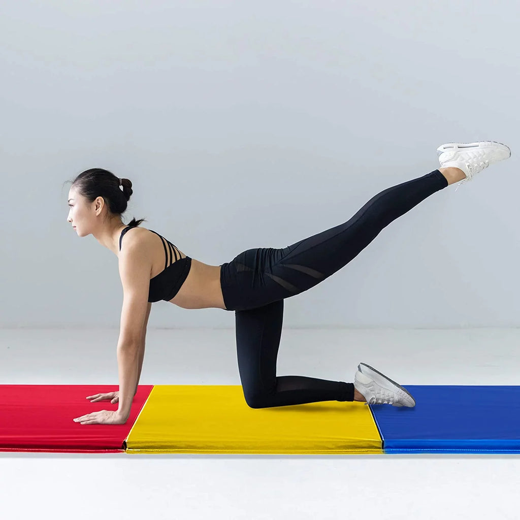 We Sell Mats Folding Personal Fitness Exercise Mat, 4' x 8' Multi-Color