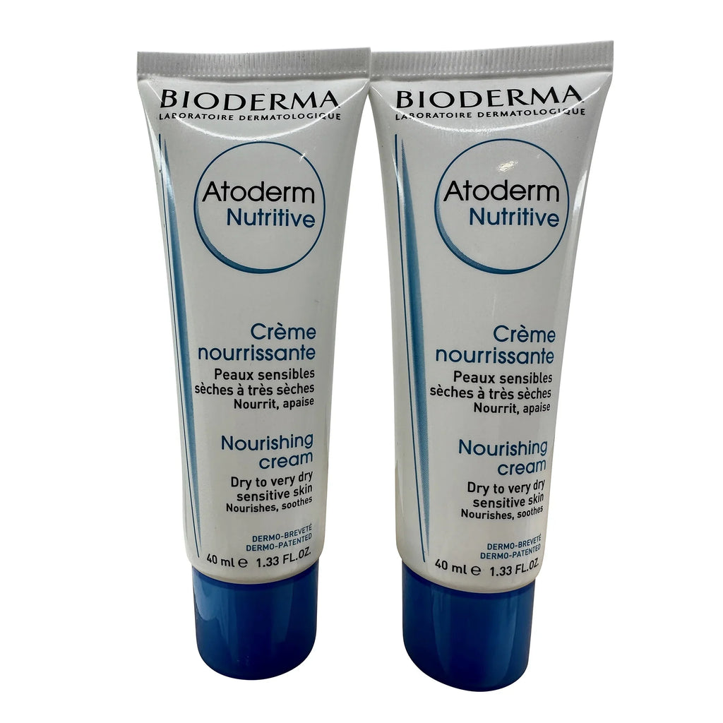 Bioderma Atoderm Nutritive Nourishing Cream Dry & Very Dry Sensitive Skin 1.33 oz Set of 2