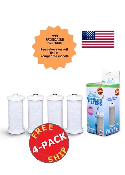 ZUMA Brand , Fluid and Ice Filter , Model # OPFF-RF300 , Compatible with FRS23LH5DS3 - 4 Pack - Made in U.S.A.