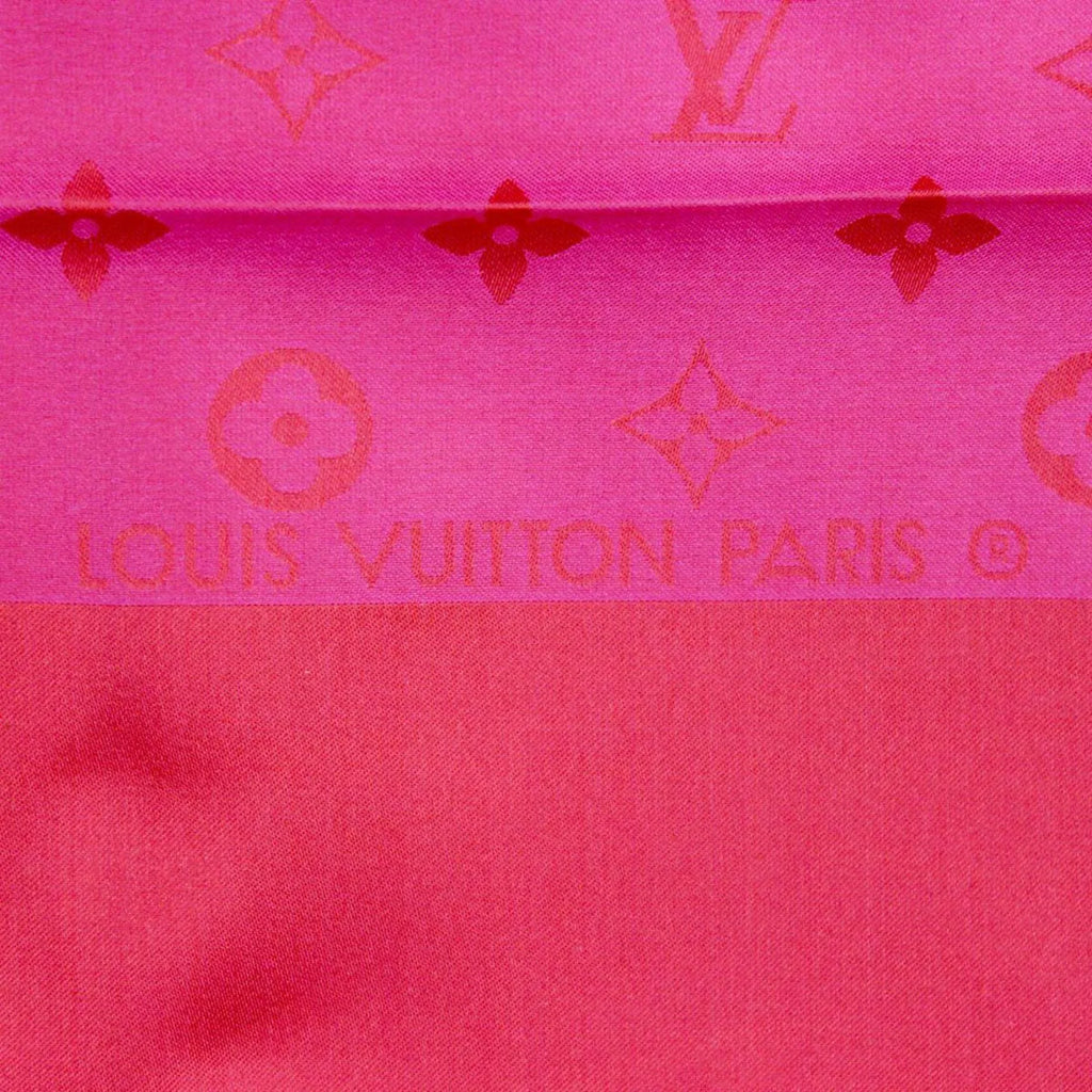 Pre-Owned LOUIS VUITTON/Louis Vuitton silk scarf monogram pink 100% (Good)