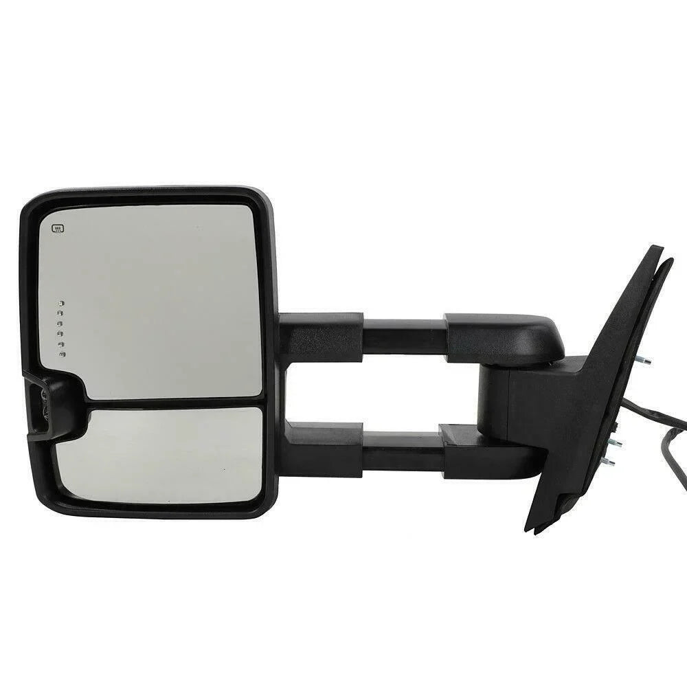 Power Heated Chrome Towing Mirrors For Chevrolet Gmc Led Signal&Backup Lamp