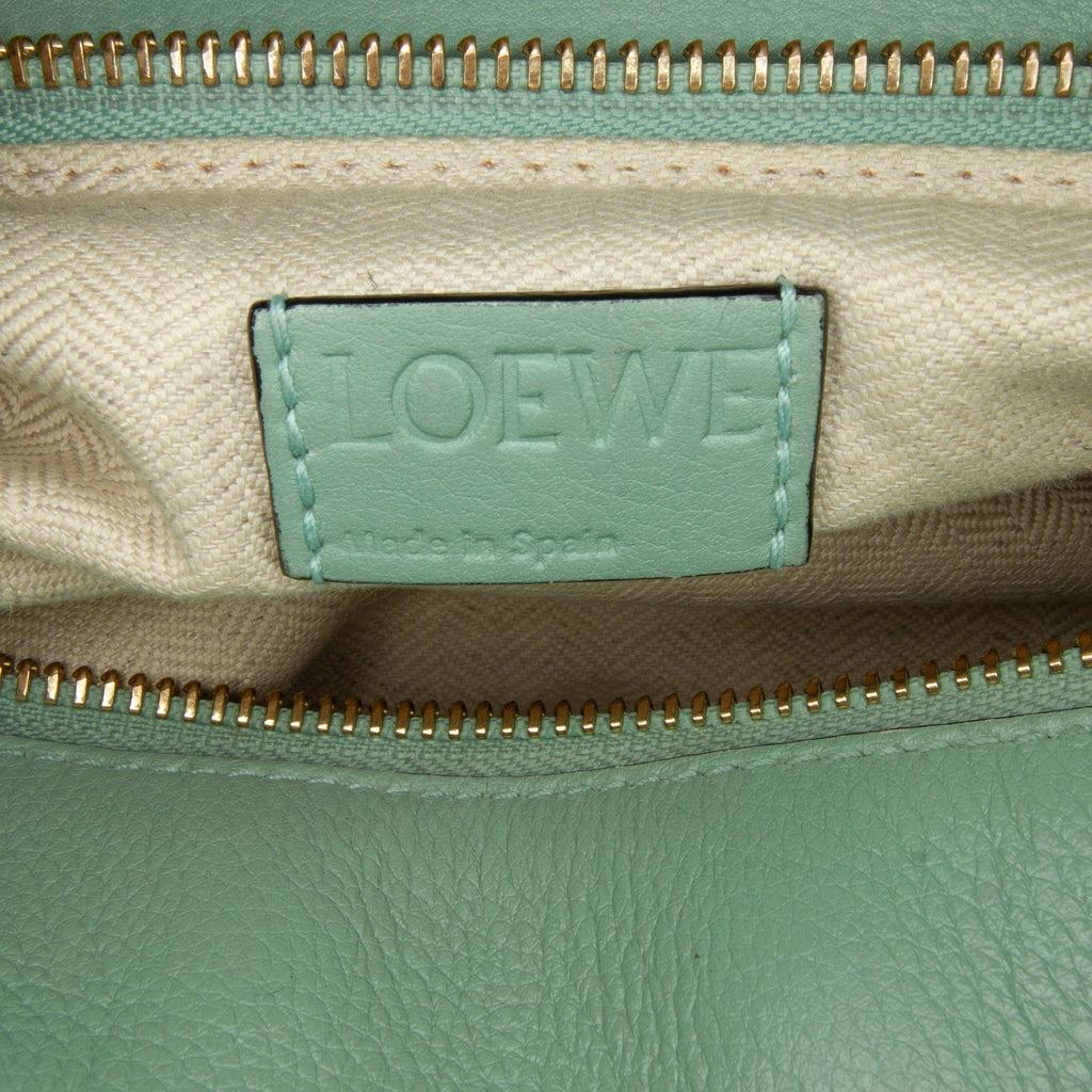 Pre-Owned Authenticated LOEWE Medium Puzzle Satchel Calf Leather Green Unisex (Good)