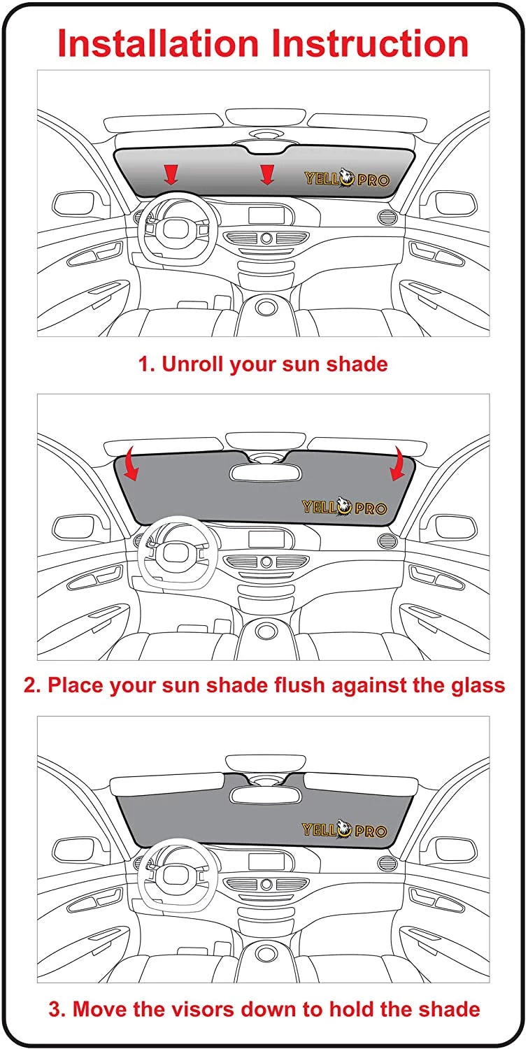 Front Windshield Sunshade for 2010-2023 Dodge RAM 2500 3500, 2Dr Regular Cab, 4Dr Quad Cab Crew Cab Mega Cab Pickup Truck