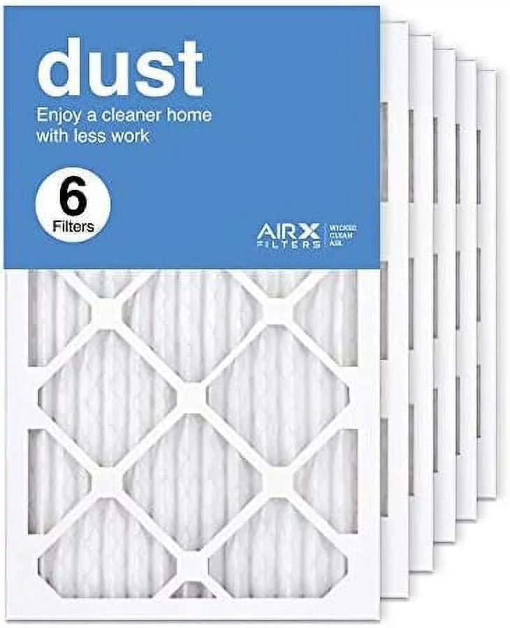 Air Filter MERV 8 Pleated HVAC AC Furnace Air Filter, Dust 6-Pack, Made In The