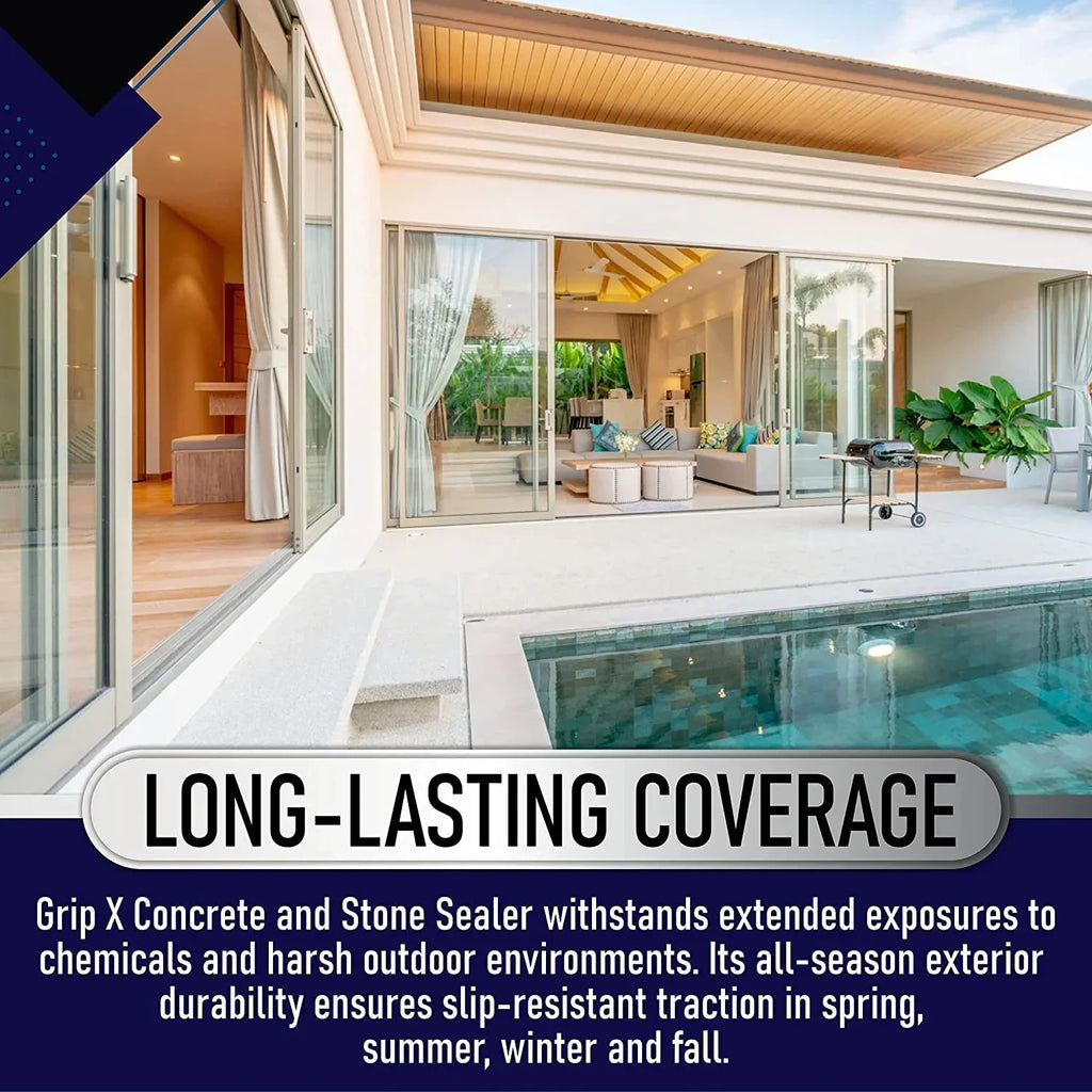 GripX Non-Slip Coating and Sealant for Indoor and Outdoor Tiles, Concrete