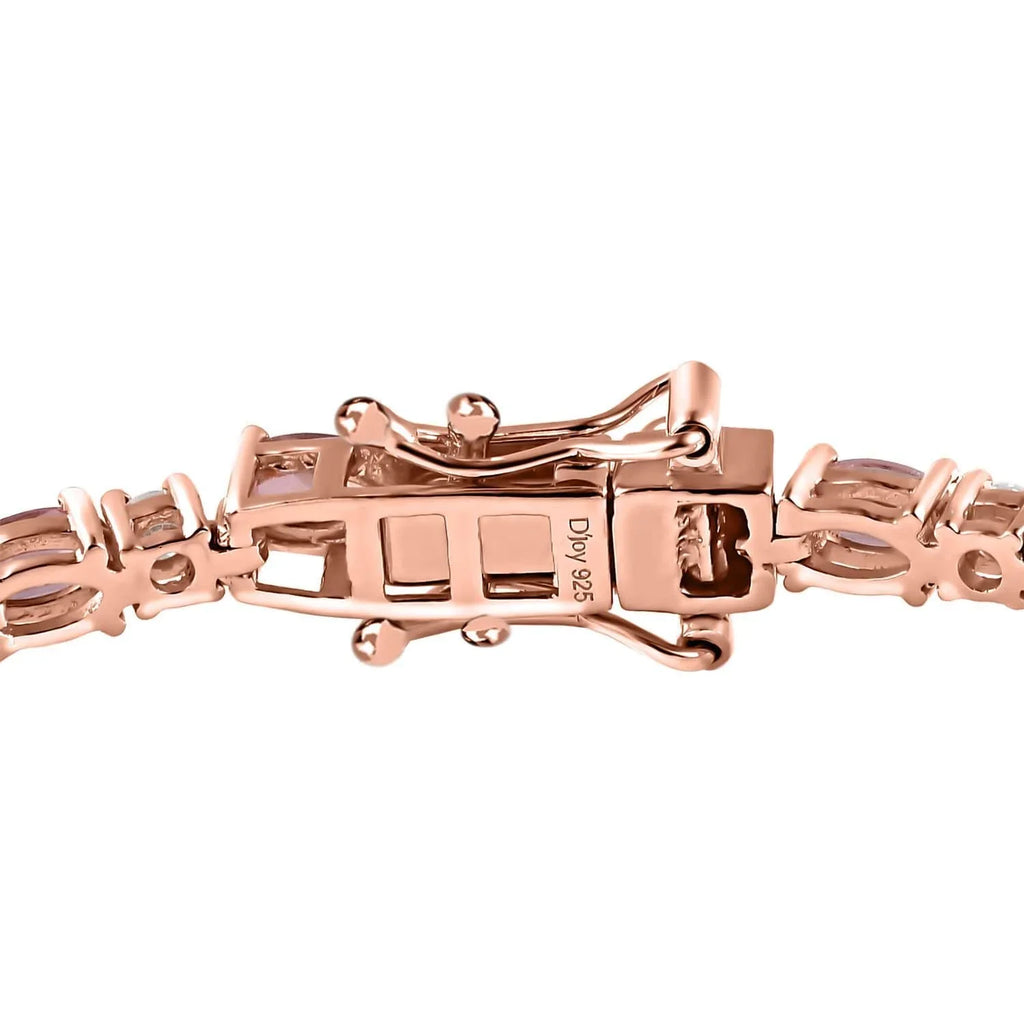 Shop LC Tourmaline Moissanite Oval 925 Sterling Silver Vermeil Rose Gold Plated Bracelet Jewelry Size 8" Ct 5.74 Birthday Mothers Day Gifts for Mom