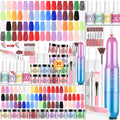 Saviland Keratin Dip Powder Nails Kit with Drill - 30 Colors Dipping Nail Powder Kit with Base and Top Coat Activator Dip Powder Liquids Set, Cuticle Oil and Electric Drill