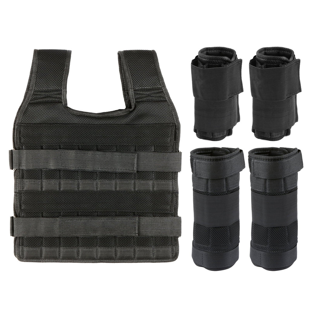 Dcenta Max Loading 15kg/35kg Adjustable Vest Weight Exercise Weight Loading Cloth Strength Training with 6kg Leg Weight 5kg Arm Weight (Empty)