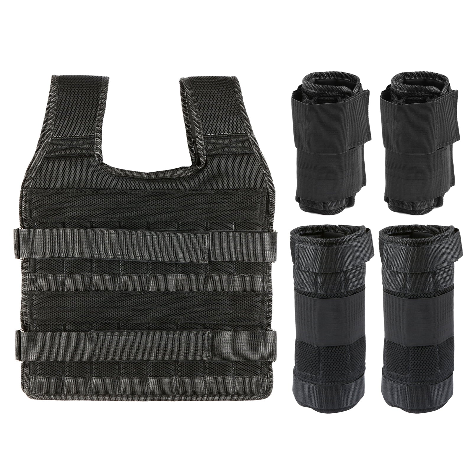 Dcenta Max Loading 15kg/35kg Adjustable Vest Weight Exercise Weight Loading Cloth Strength Training with 6kg Leg Weight 5kg Arm Weight (Empty)