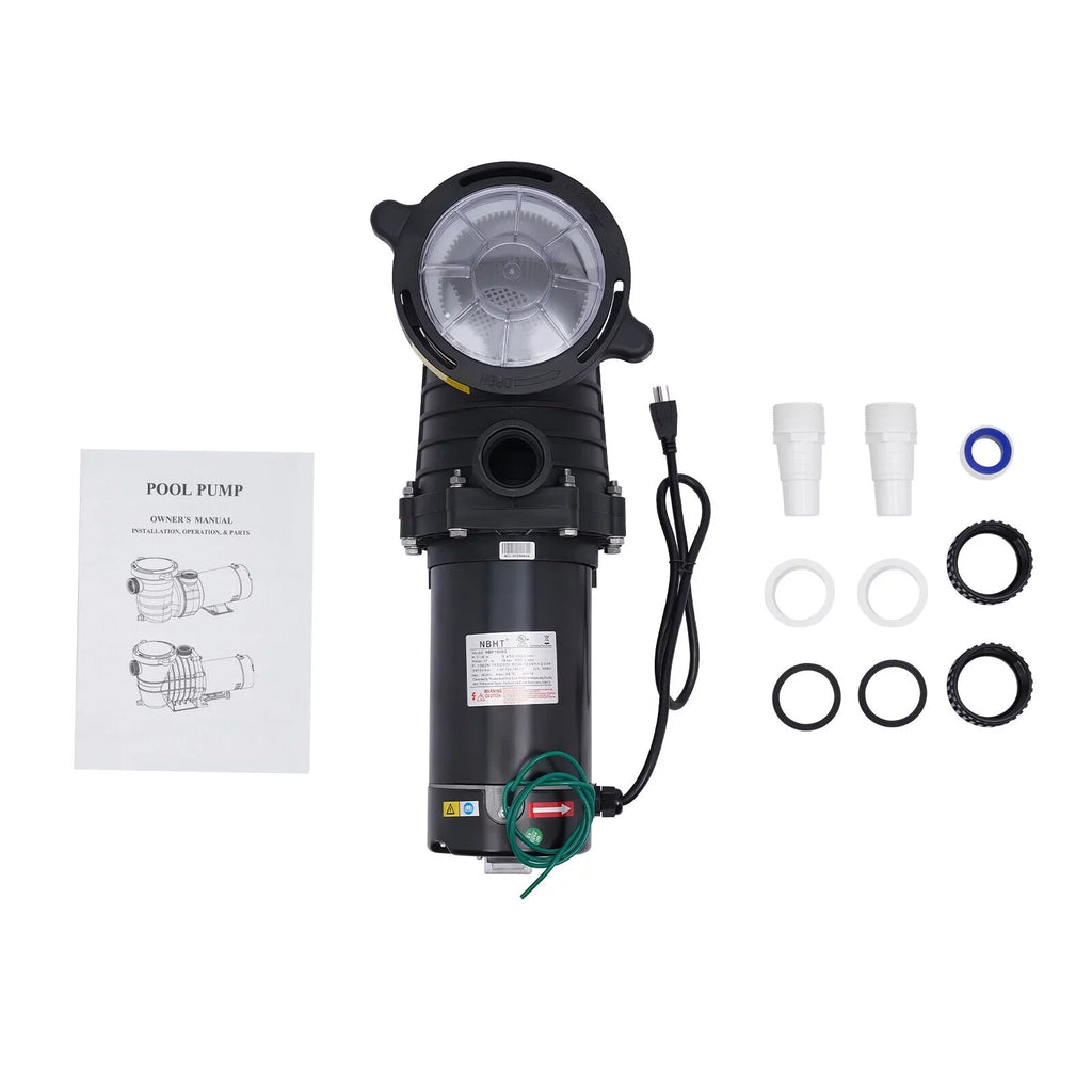Denest Hbp1500ⅱ 2.0hp 1500w Inground/ Above Ground Swimming Pool Pump with Strainer Basket and Connectors
