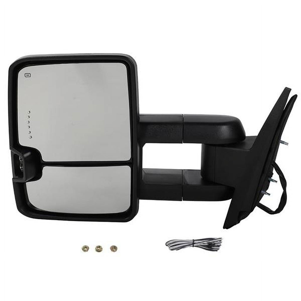 Power Heated Chrome Towing Mirrors for 07-13 Chevy Tahoe LED Signal & Backup Lamp
