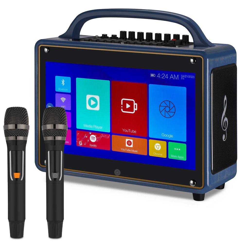 Portable Karaoke Machine Systems Wireless BT Streaming Loudspeaker for Adults&Kid,14”HD Touch Monitor 12/4+64G,Support Microphone/WiFi/USB/SD/PC/TV/Phones/HDMI