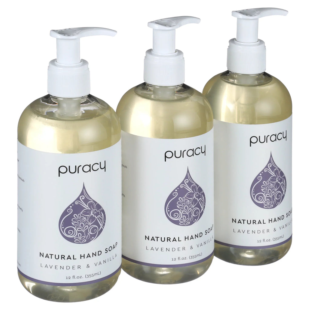Puracy Natural Liquid Hand Soap Lavender & Vanilla 3 x 12oz