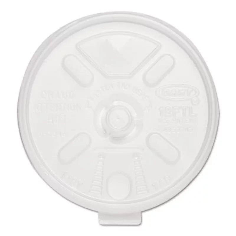 Dart 12FTLS Lift N' Lock Plastic Hot Cup Lids, With Straw Slot, Fits 10 Oz To 14 Oz Cups, Translucent, 100/sleeve, 10 Sleeves/carton