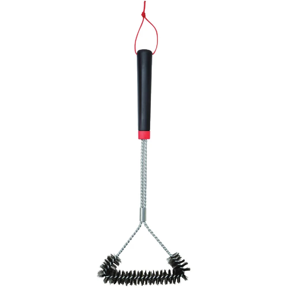 1 PK, Weber 18 In. Stainless Steel Bristles 3-Sided Grill Cleaning Brush