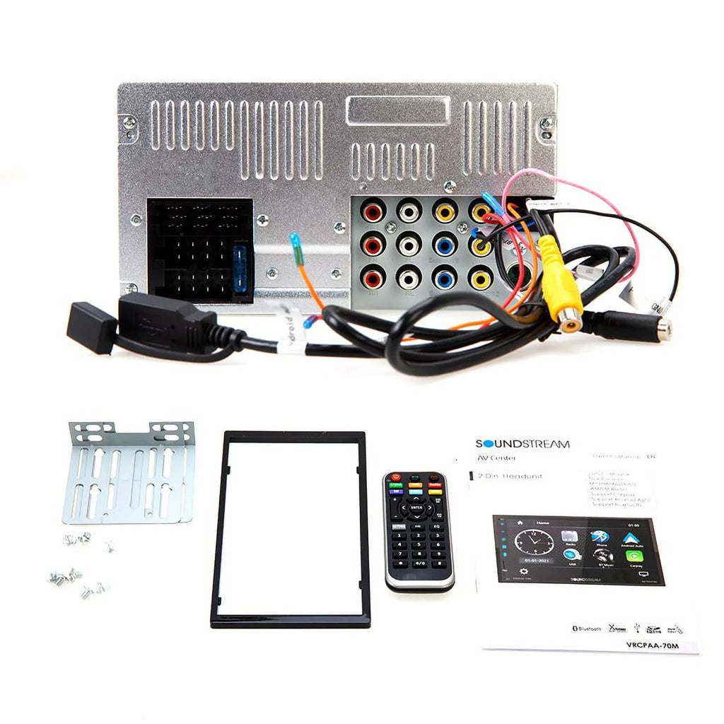 Soundstream VRCPAA-70M 7" Double DIN Bluetooth CarPlay & Android +Camera Black