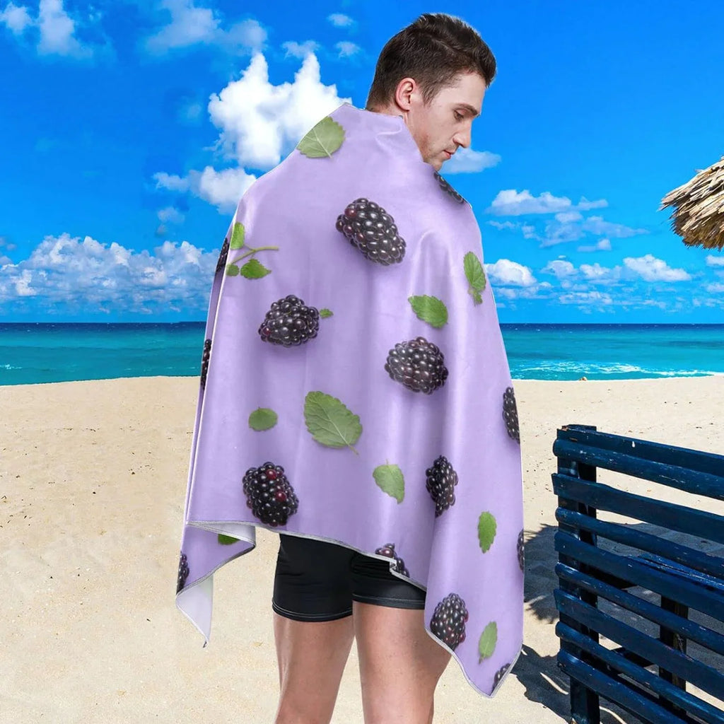 Bestwell BlackBerry Beach Towel - Lightweight Compact Oversized Travel Towels - Super Absorbent Quick Dry Towel for Swimming Camping Holiday（416）