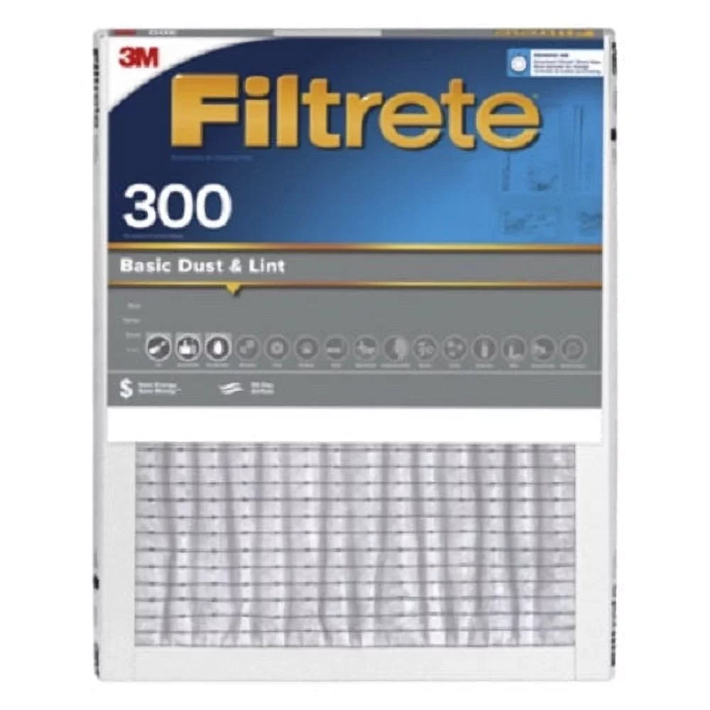 3M Filtrete 321-4 18" x 24" x 1" Gray Basic 300 Dust & Lint Reduction Pleated Air Filter 90 Day Filter - Quantity of 4
