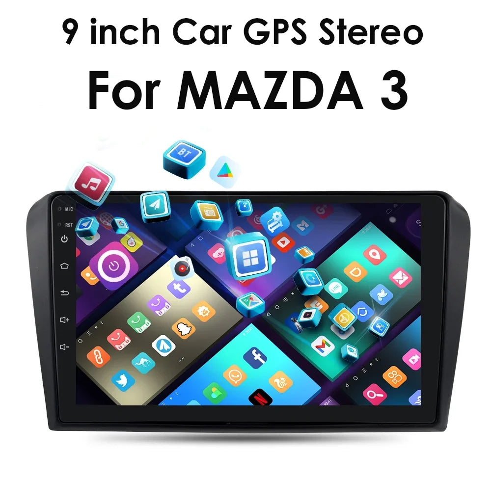 For Mazda 3 2004-2009 9" Android 12 Wifi 2+32GB RDS Car Radio Stereo Head Unit Carplay GPS Navigation