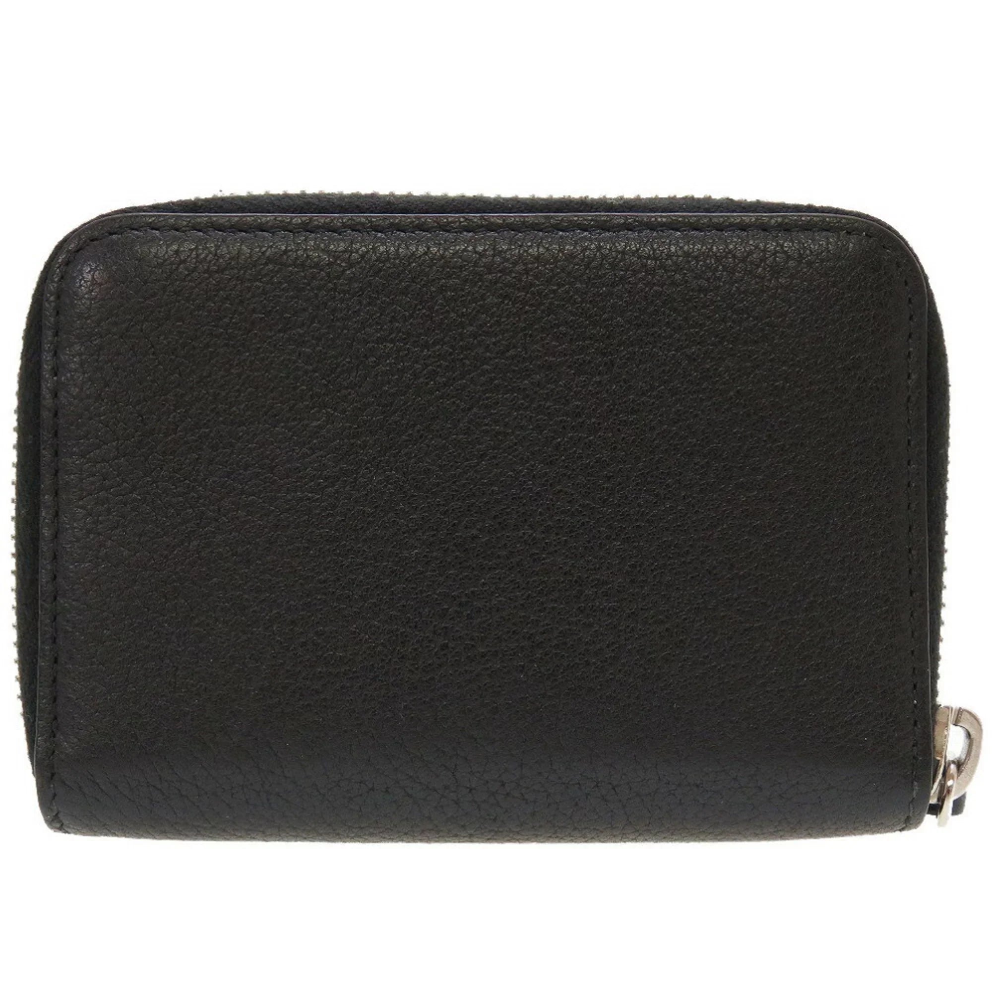 Pre-Owned Dior Homme Leather Black Men's Round Coin Case (Good)