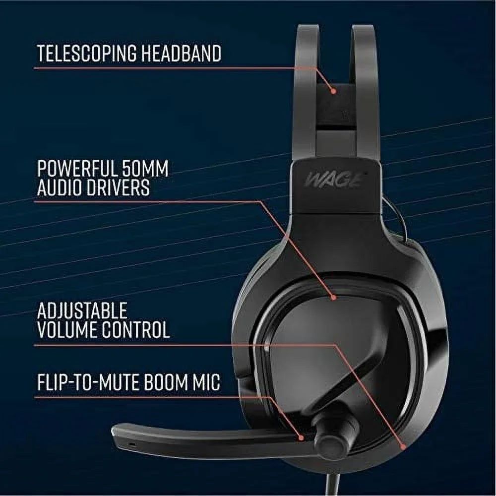 Wage Pro Universal Gaming Headset - Black/Green (WMAGY-N080)