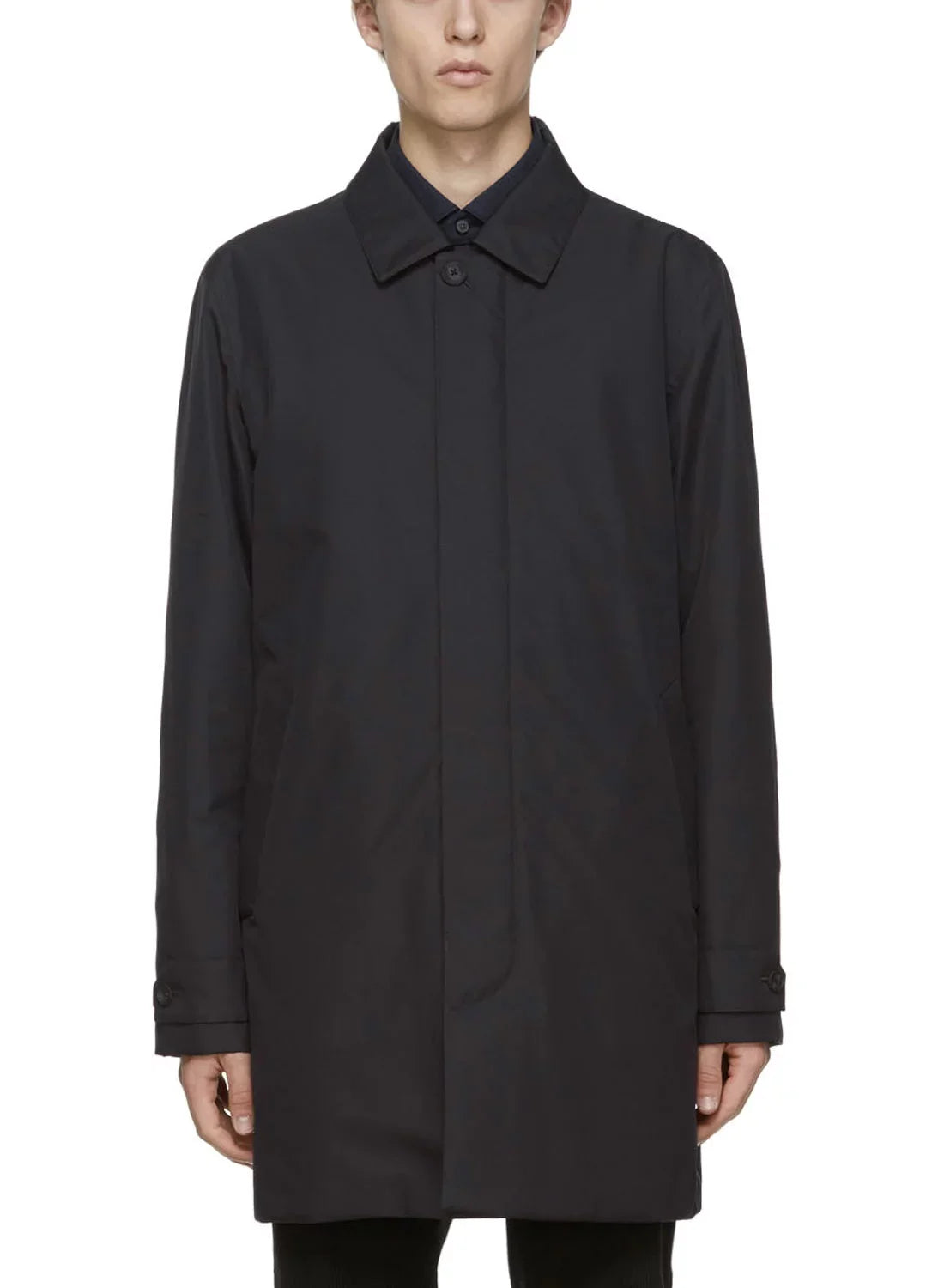 Z Zegna Mens Microtene Mac Coat Large Dark Navy Raincoat - NWT $940