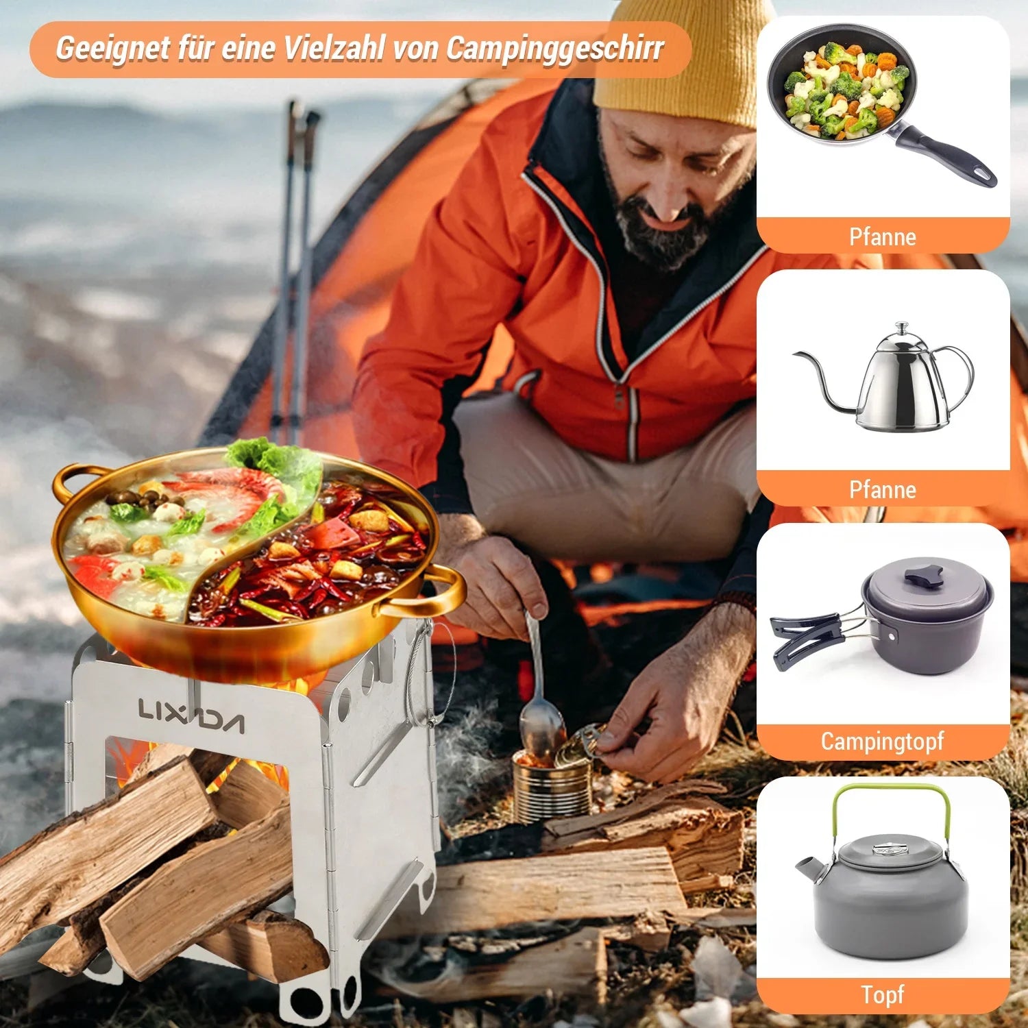 Lixada Outdoor Stove,Pocket Wood Stove Pocket Wood Stove Stove Pocket Stove Portable Stainless Steel Stainless Steel Wood Steel Wood Stove Pocket Stove Outdoor Stove Stove Outdoor Picnic Wood