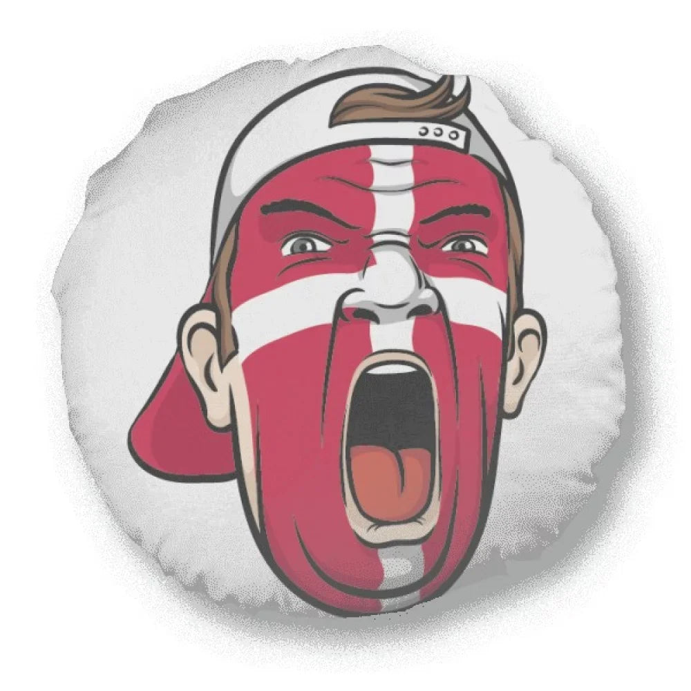 Denmark Flag Facial Makeup Head Cap Round Throw Pillow Home Decoration Cushion