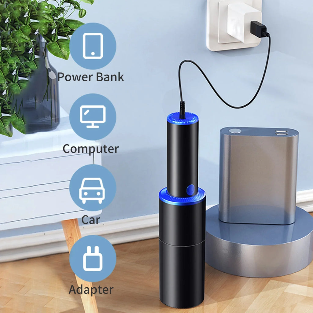 Anself 10000Pa Car Cleaner Portable Handheld USB Cleaner 120W Strong Suction Cleaner for Pet Hair Dust Gravel Cleaning Home Office