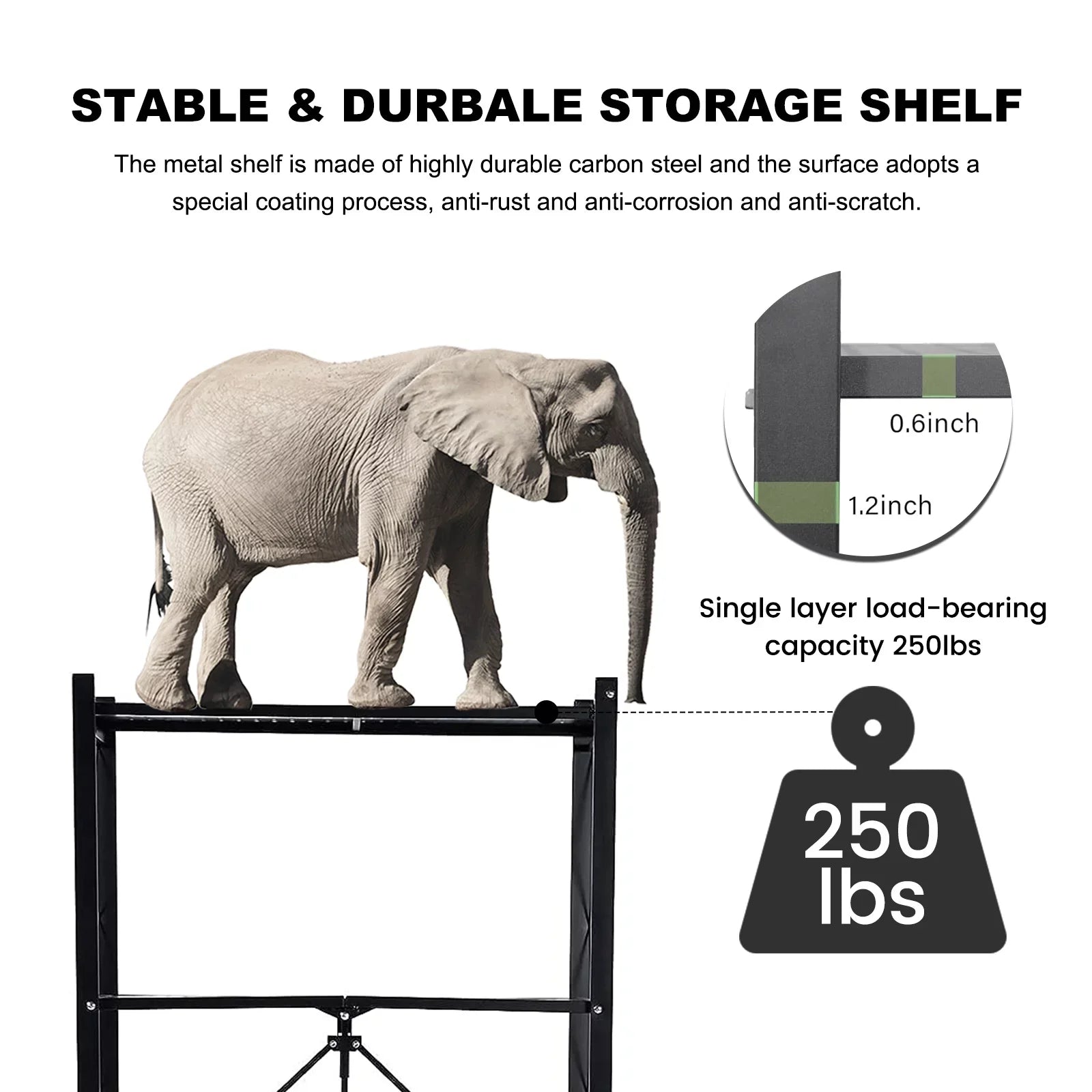 4-Tier Foldable Storage Shelf with Wheels - Metal Collapsible Shelving Unit Display, Rolling Cart for Books Kitchen Storage Shelves, Pantry & Closet Organizer, Office Room Decor - Black