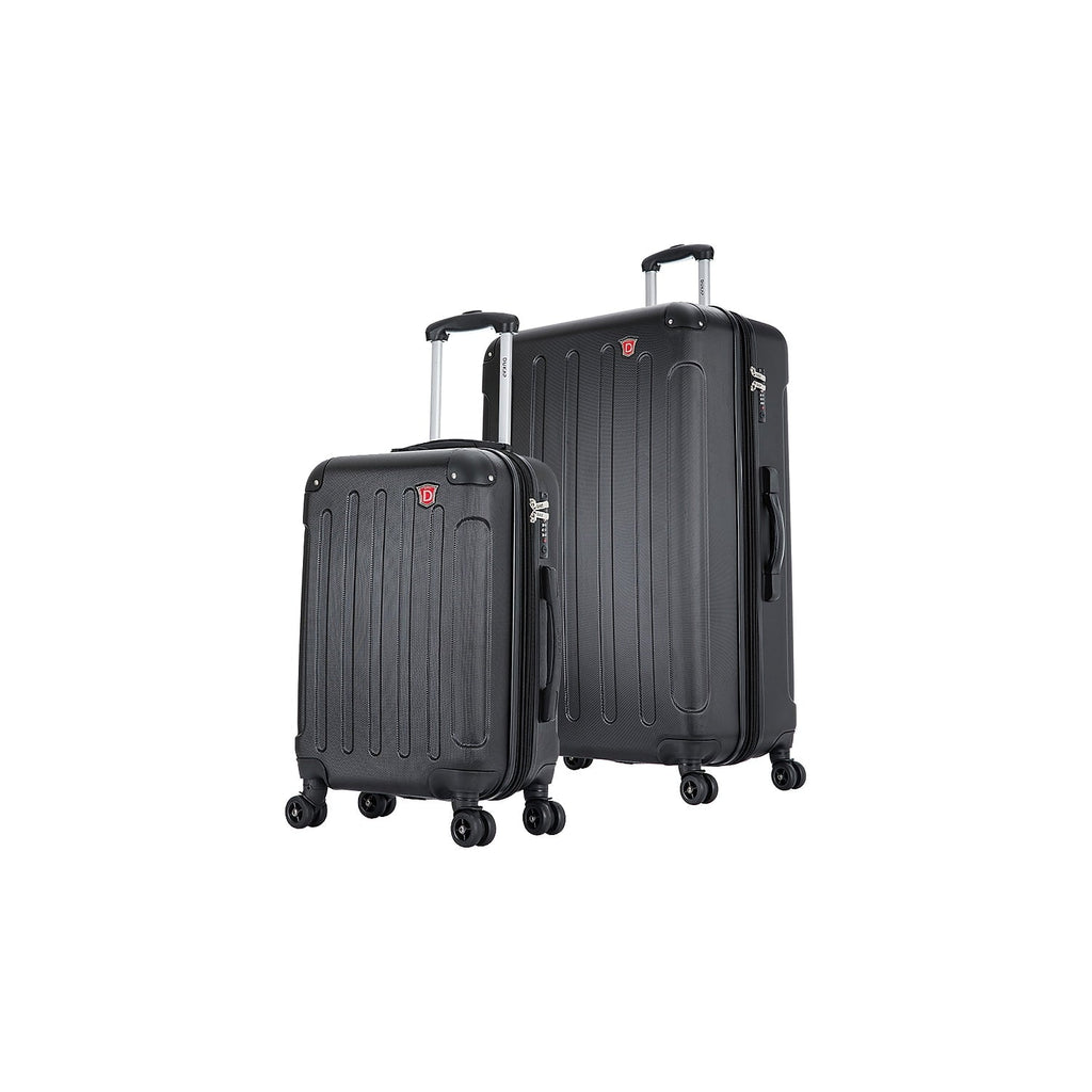 DUKAP Chipset 2-Piece Plastic Luggage Set Black (DKINT0SM-BLK)