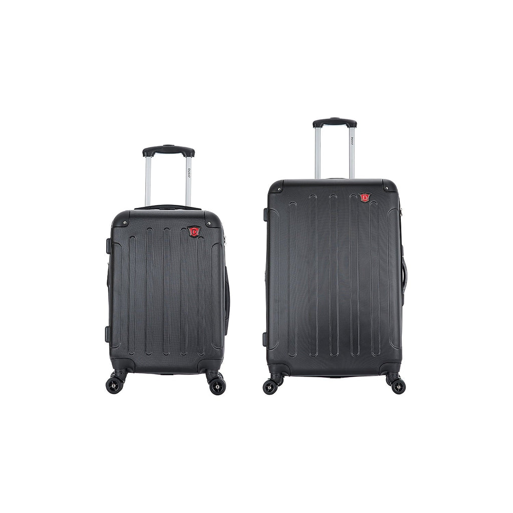DUKAP Chipset 2-Piece Plastic Luggage Set Black (DKINT0SM-BLK)