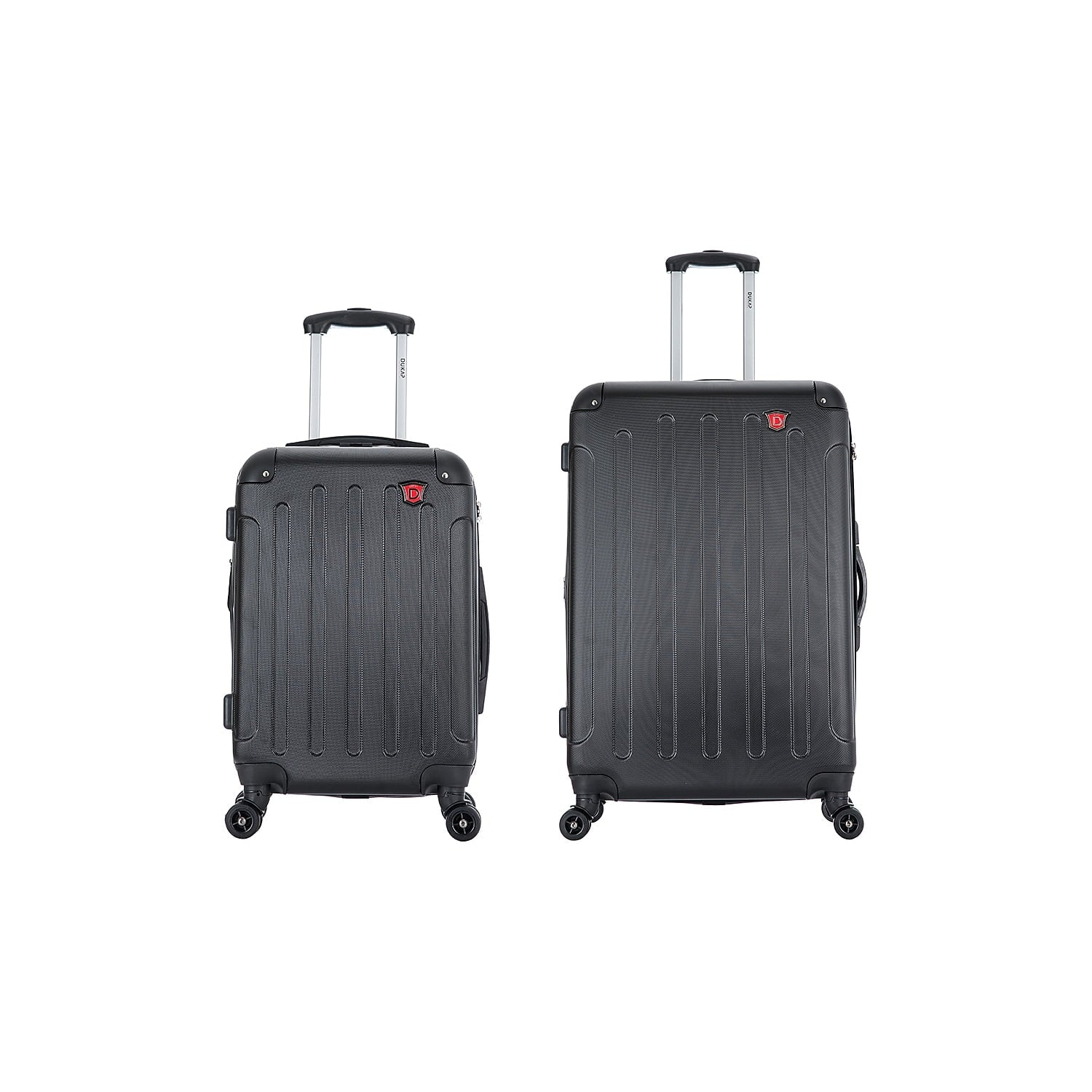 DUKAP Chipset 2-Piece Plastic Luggage Set Black (DKINT0SM-BLK)
