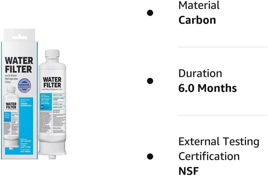 Samsumg DA97-17376B DA9717376B Refrigerator Fluid Filter Replacement for HAF-QIN/EXP, HAF-QIN RF23M8070SG,3-Pack (Packaging May Vary)