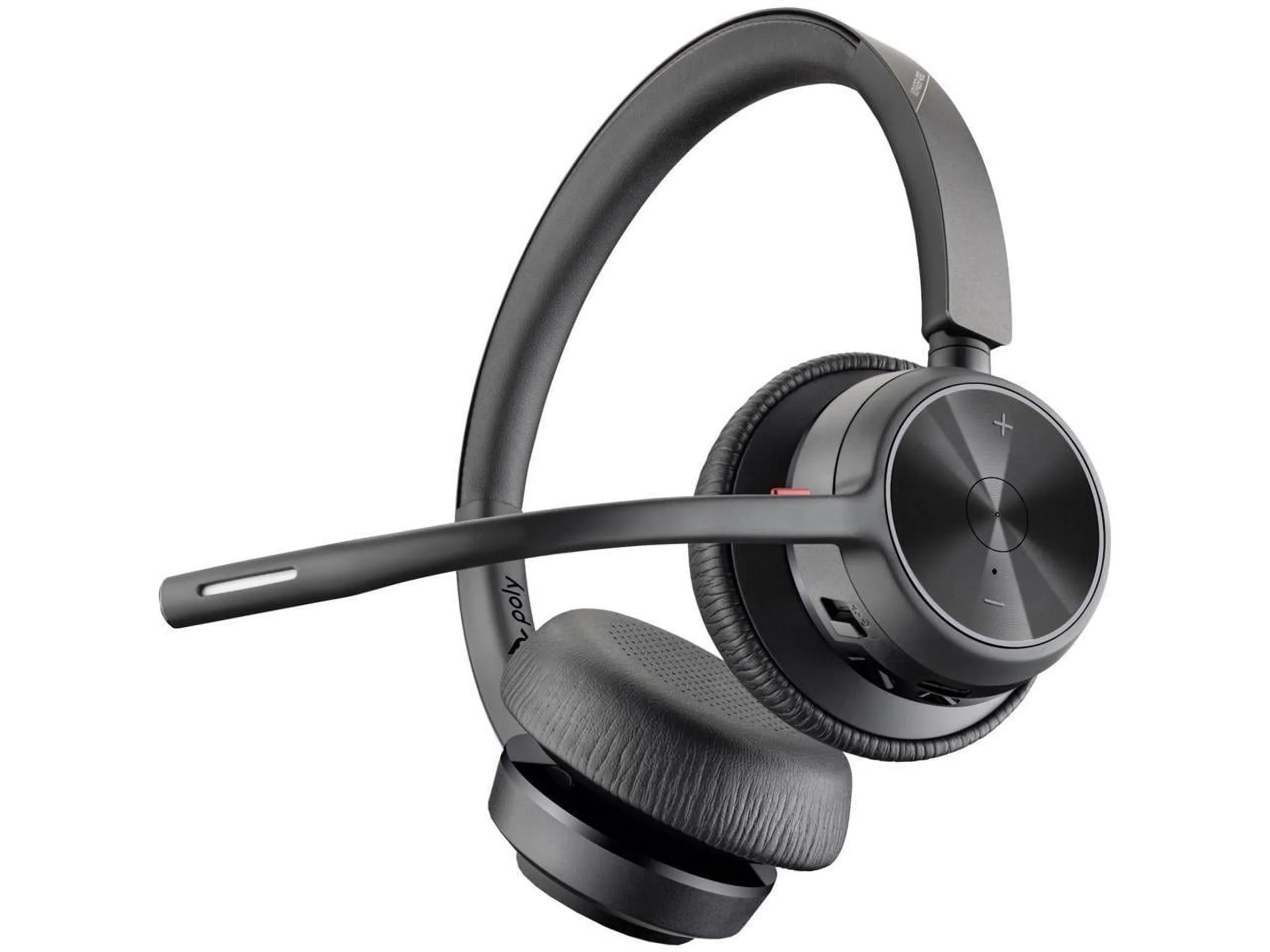 Poly Voyager 4320 USB-A Headset - Siri, Google Assistant - Stereo, Mono - USB Type A, USB Type C - Wireless - Bluetooth - 300 ft - 20 Hz - 20 kHz - On-ear - Binaural - Ear-cup - 4.92 ft Cable - Ele...