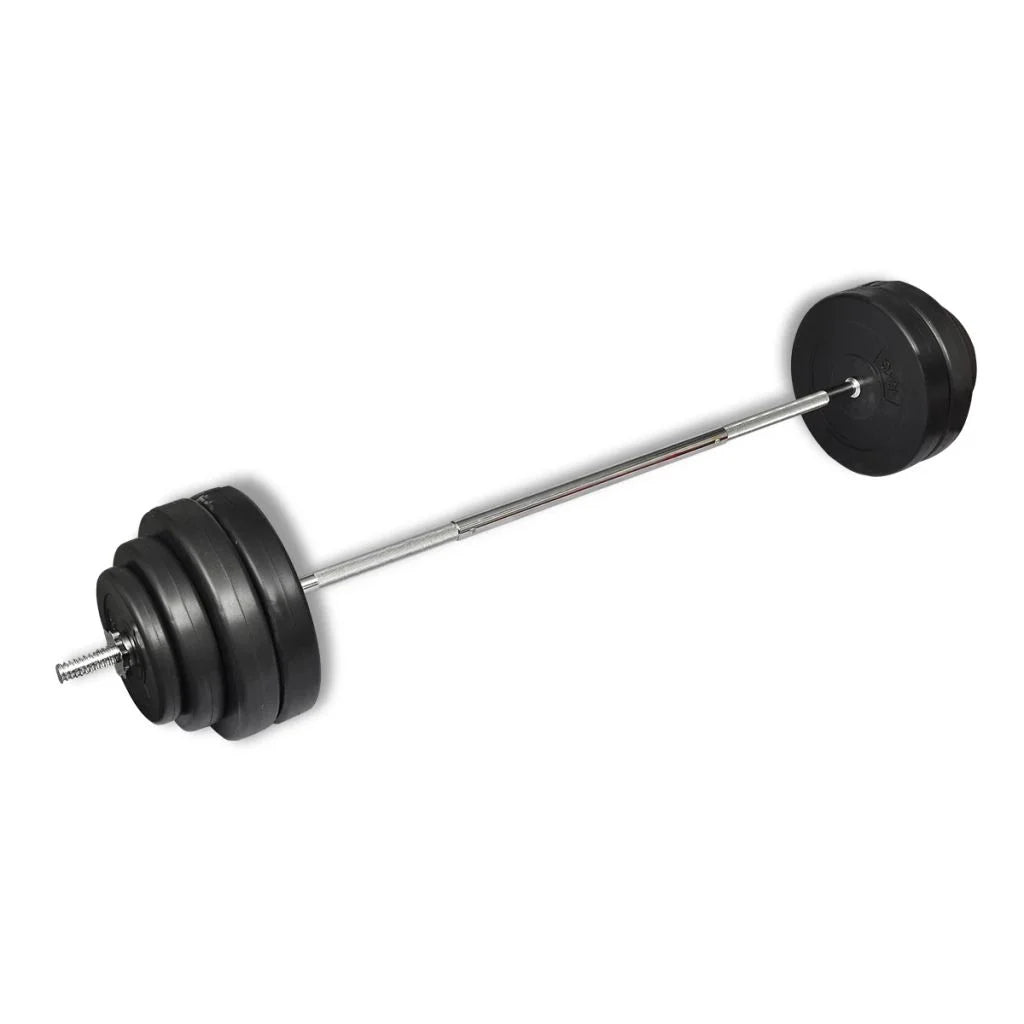 Anself Barbell with Plates Set 132 lb Weightlifting and Strength Training Barbell for Home Gym