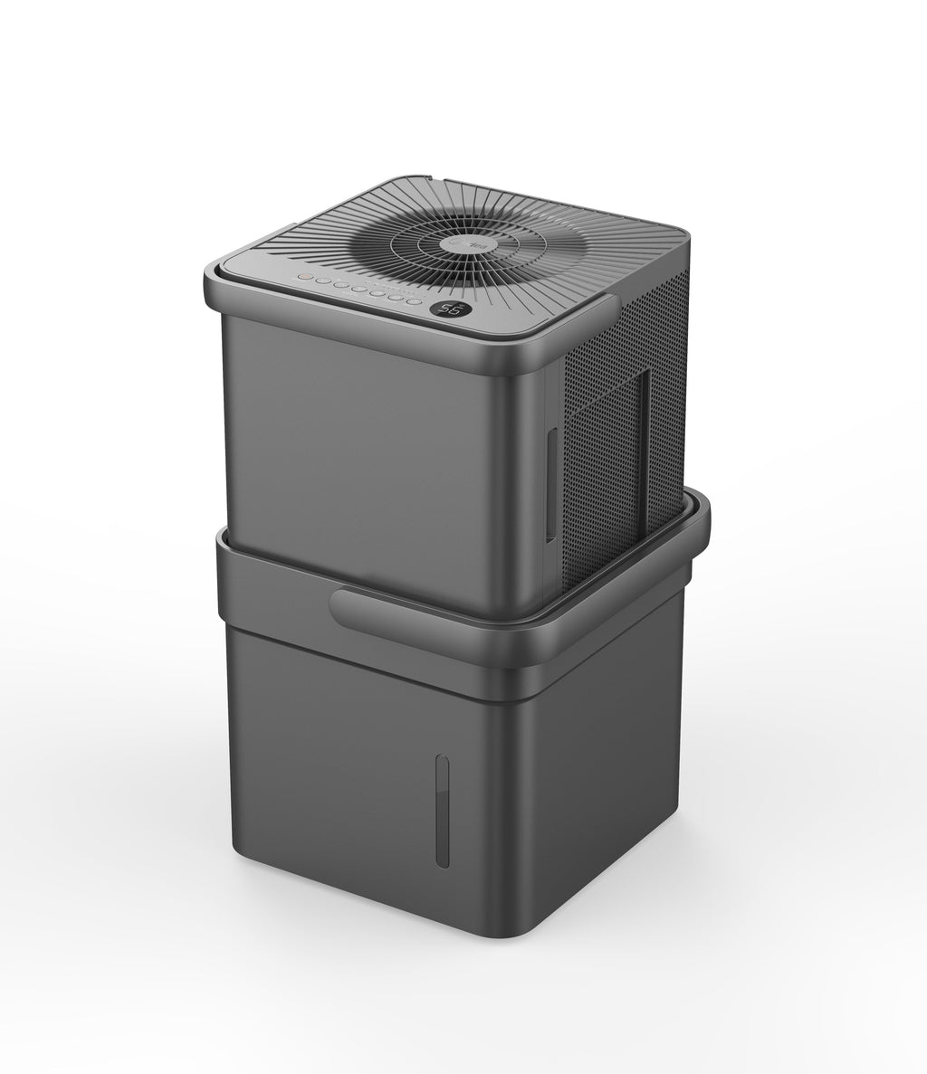 Midea 35-Pint Compact Cube Smart Dehumidifier, up to 3500 Sq. Ft., Gray